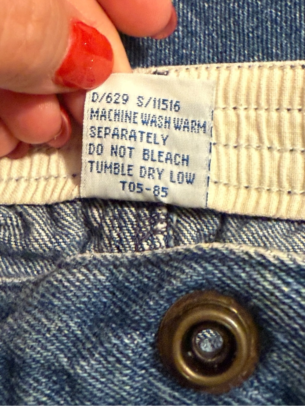 Vintage Paddington Baby Denim Jeans 24M Snap Leg 100% Cotton USA Style - Picture 6 of 7